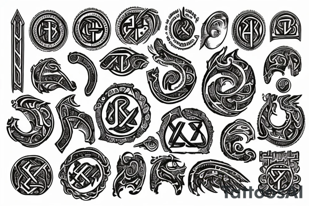 slavic runes blood tattoo idea