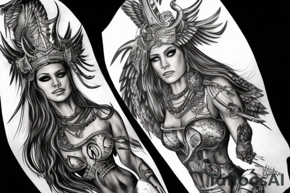 Valkyrie taking soul to Valhalla tattoo idea