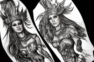 Valkyrie taking soul to Valhalla tattoo idea