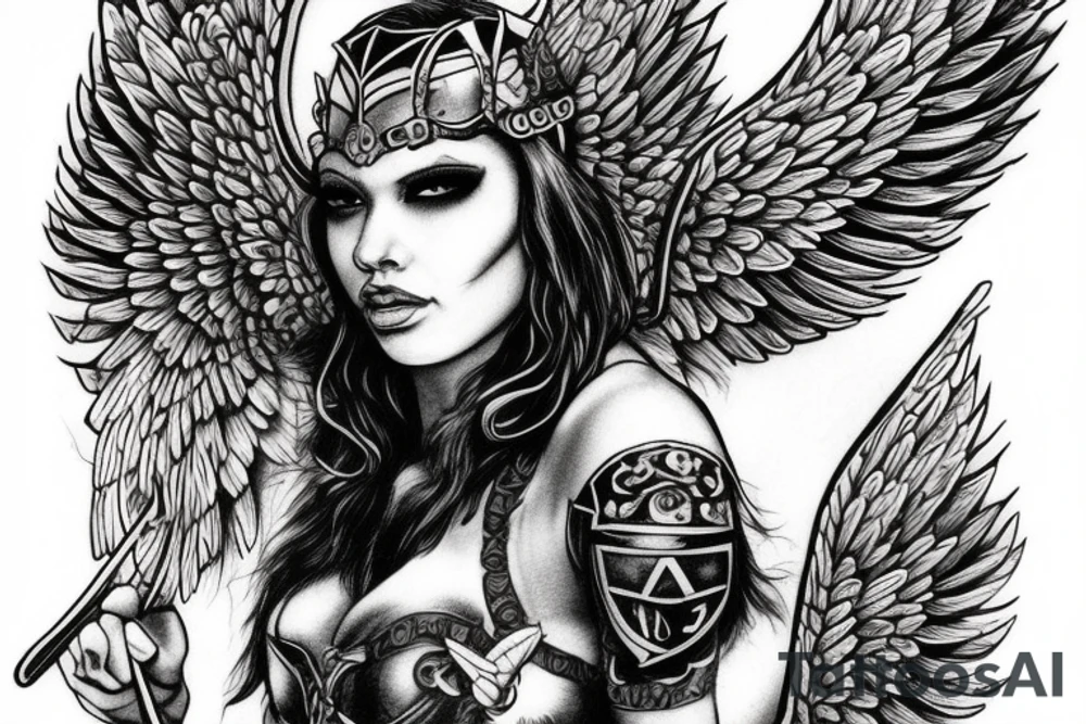 Valkyrie taking soul to Valhalla tattoo idea