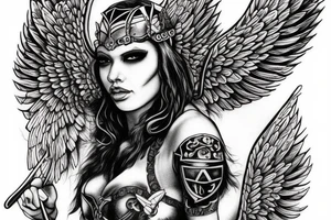 Valkyrie taking soul to Valhalla tattoo idea