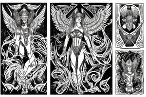 Valkyrie taking soul to Valhalla tattoo idea