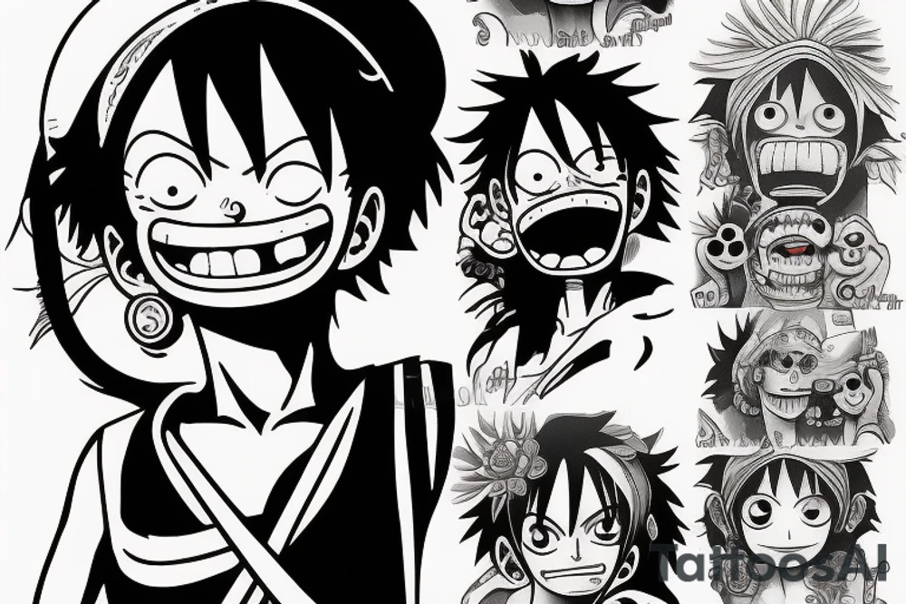 Monkey D Luffy female version tattoo idea