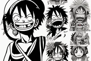 Monkey D Luffy female version tattoo idea