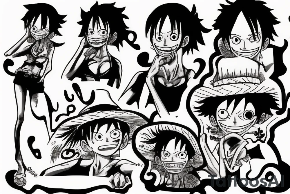 Monkey D Luffy female version tattoo idea