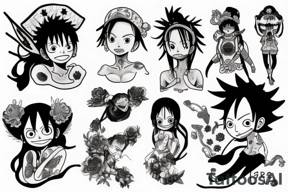 Luffy female version tattoo idea