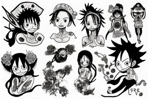 Luffy female version tattoo idea