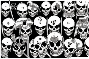 Samurai skull demoniac tattoo idea