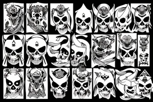 Samurai skull demoniac tattoo idea