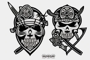 Samurai skull tattoo idea