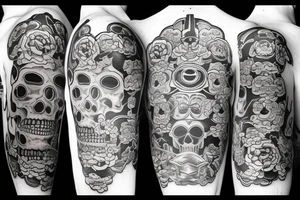 Samurai skull tattoo idea