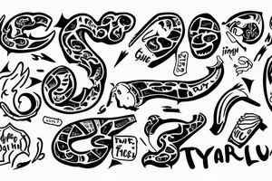 Stomach with lettering of TYG worked into the design.  gastric juices, possible connection to colon or other guts included tattoo idea