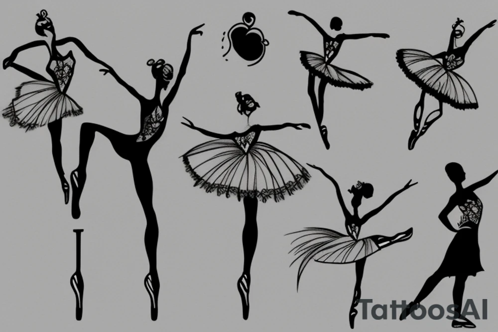 Ballerina staying on one leg tattoo idea