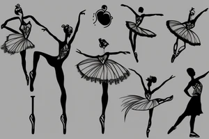 Ballerina staying on one leg tattoo idea