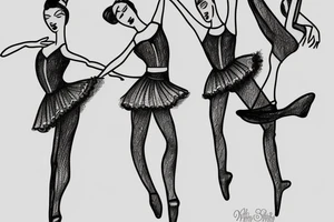 Ballerina staying on one leg tattoo idea