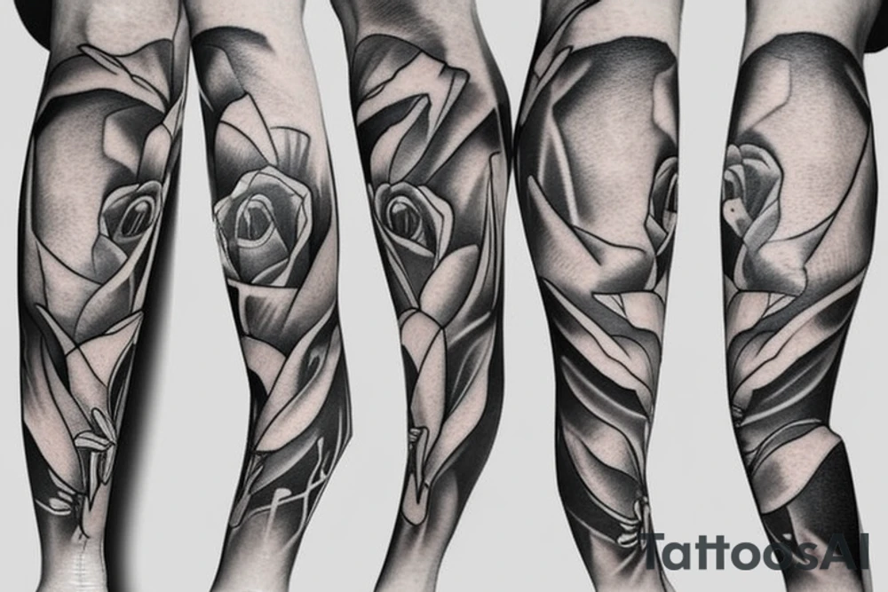 Ballerina staying on one leg tattoo idea