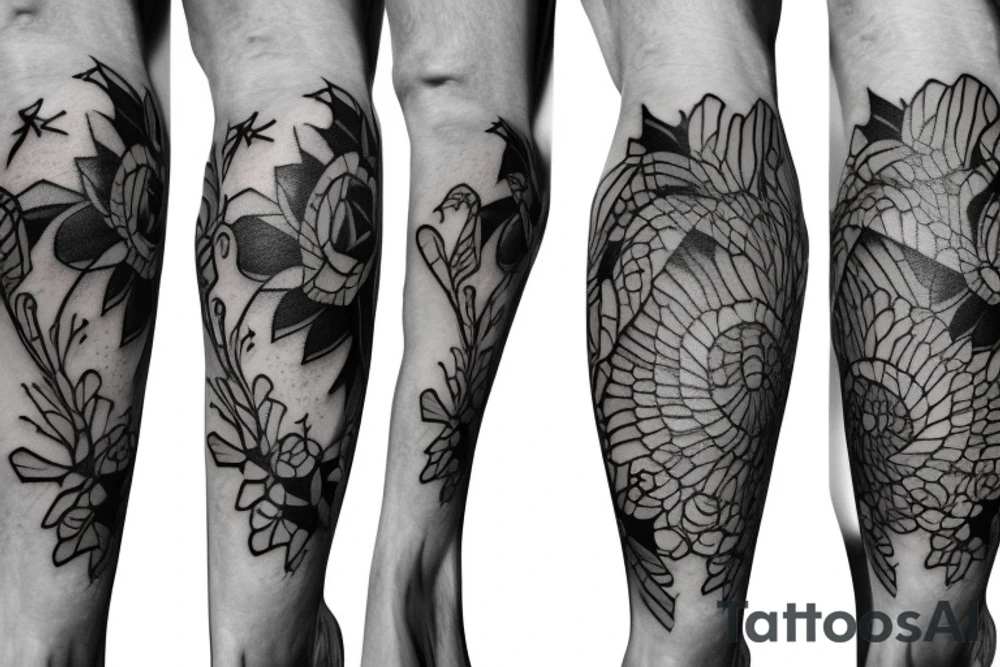 Ballerina staying on one leg tattoo idea