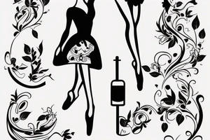 Ballerina staying on one leg tattoo idea