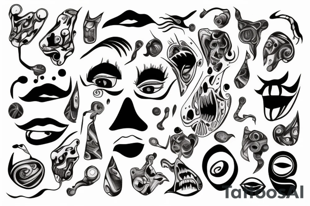 ojo humano abstracto tattoo idea