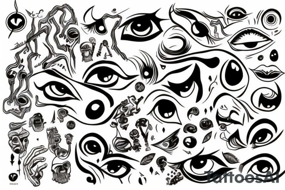 ojo humano abstracto tattoo idea