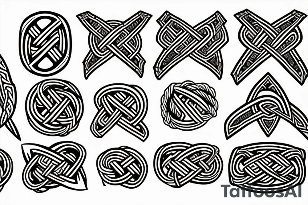 viking knotwork with horse and axe tattoo idea