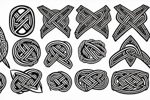 viking knotwork with horse and axe tattoo idea