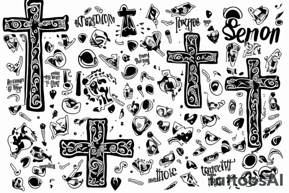 cross with semicolon tattoo idea