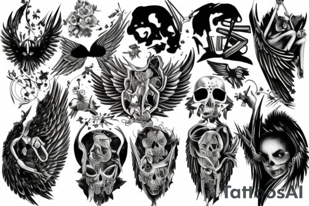 Fallen angel tattoo idea