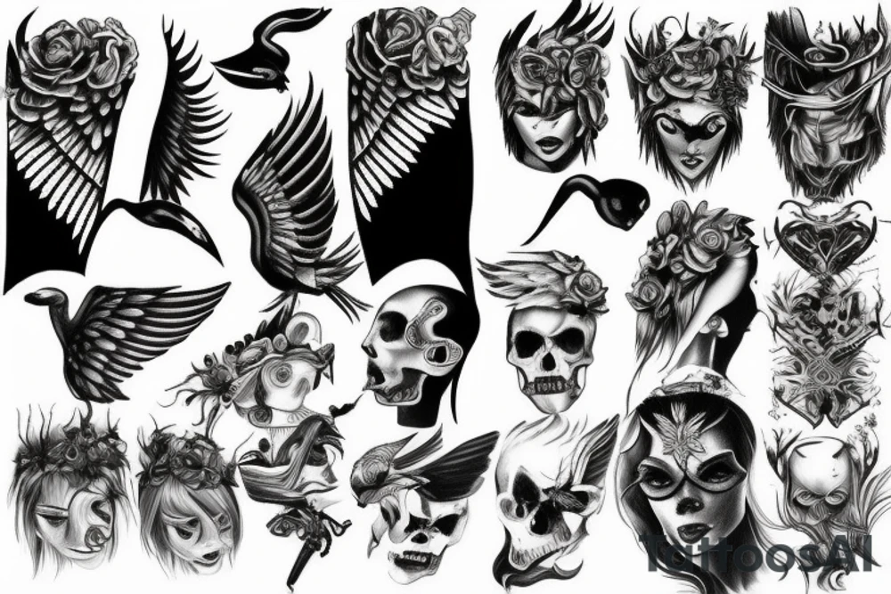 Fallen angel tattoo idea