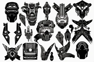 cyberpunk neck tech tribal tattoo idea