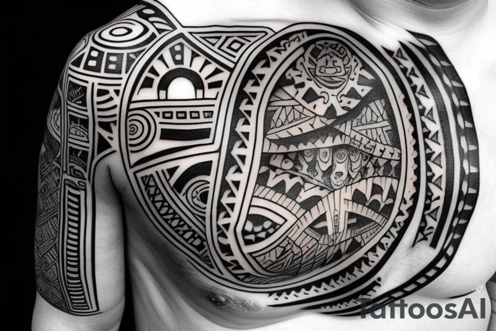 cyberpunk tribal neck tattoo tattoo idea