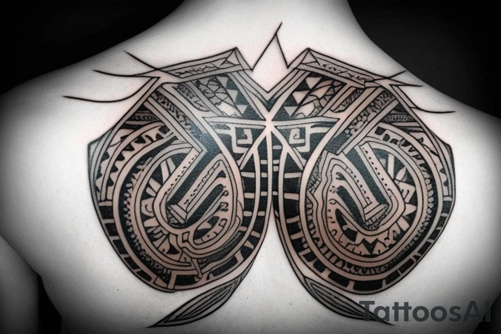 cyberpunk tribal neck tattoo tattoo idea