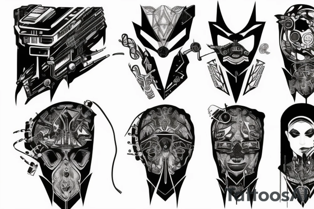 cyberpunk neck tattoo tattoo idea