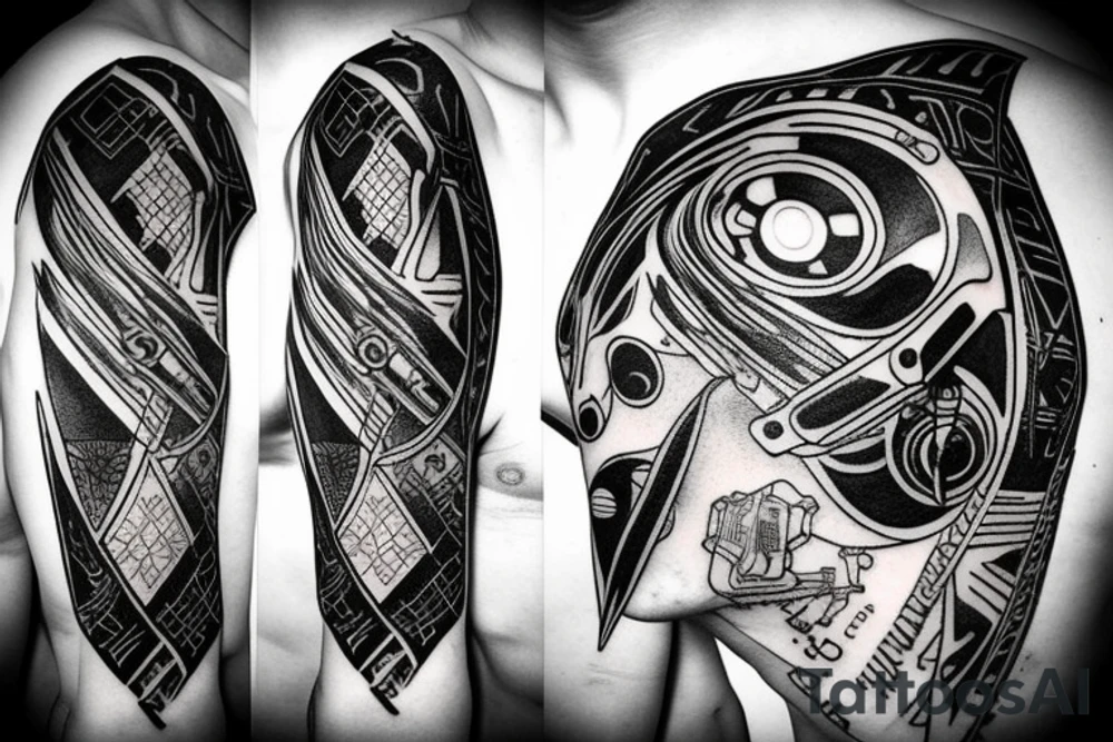 cyberpunk neck tattoo tattoo idea