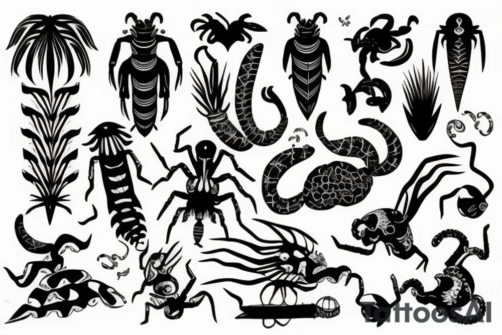 tropical Scorpio tattoo idea