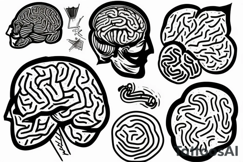 brain and lights tattoo idea