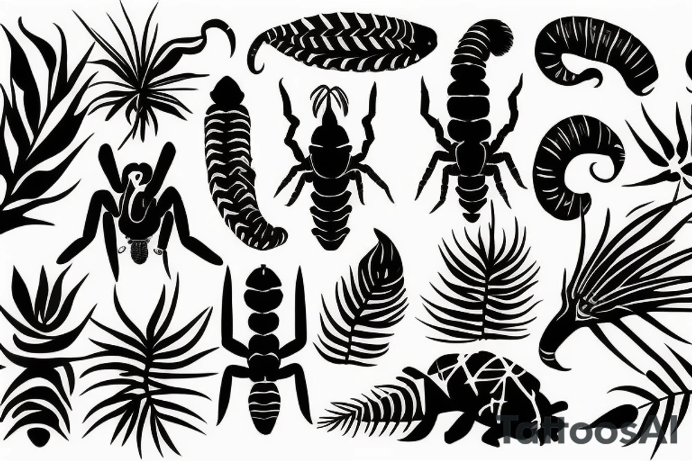 tropical Scorpio tattoo idea
