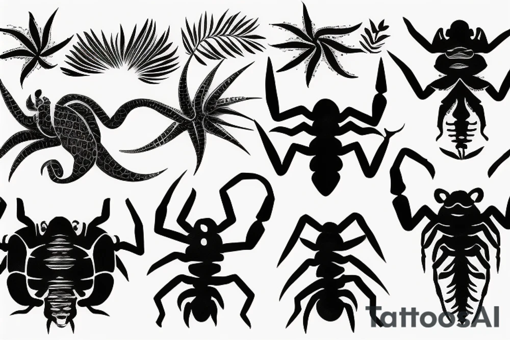 tropical Scorpio tattoo idea