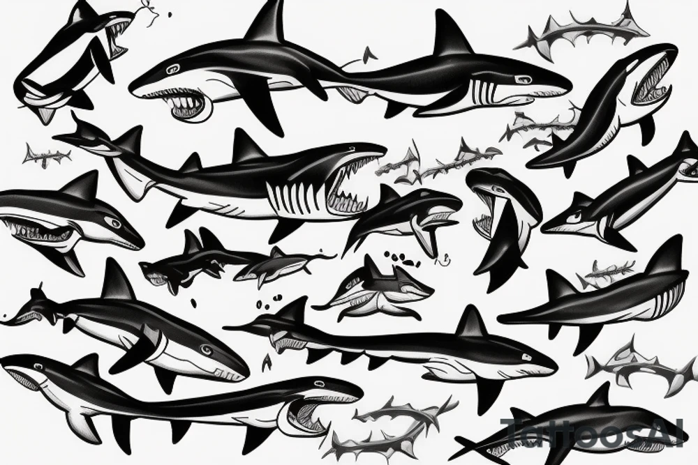 old school shark tattoo idea