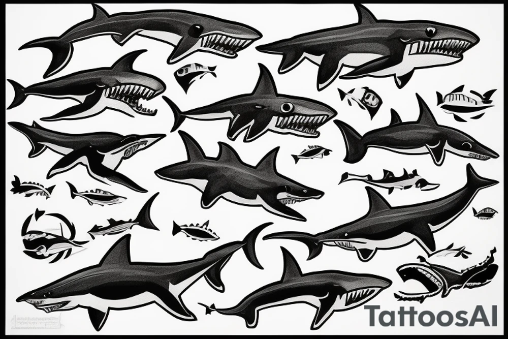 old school shark tattoo idea