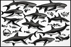 old school shark tattoo idea
