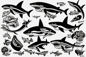 old school shark tattoo idea