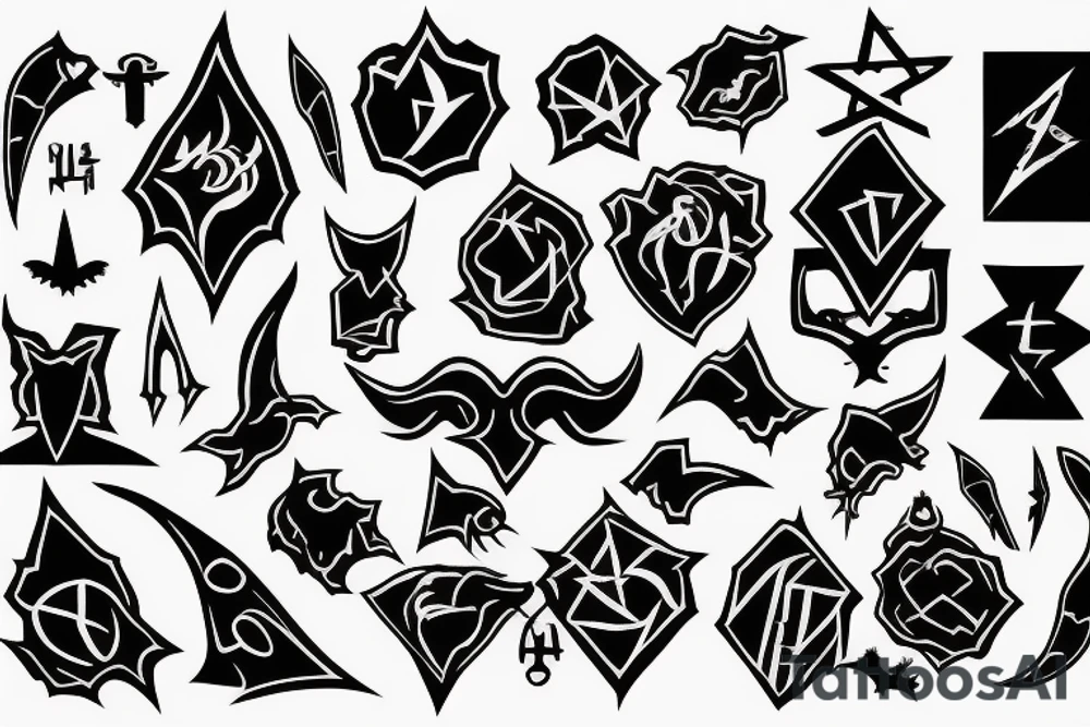 Haunted symbols tattoo idea
