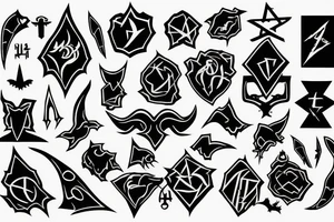 Haunted symbols tattoo idea