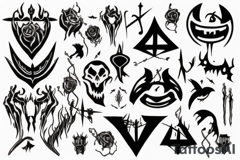 Haunted symbols tattoo idea