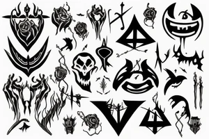 Haunted symbols tattoo idea