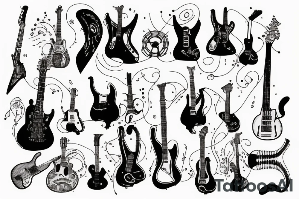20% guitar music tattoo idea