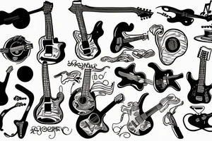 20% guitar music tattoo idea