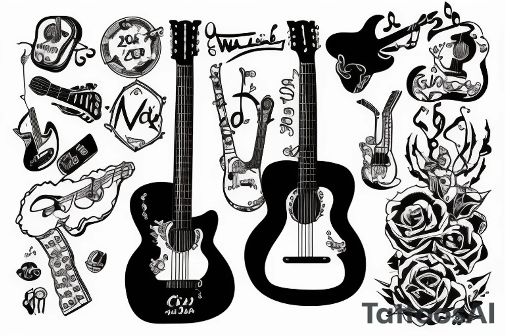 20%  manager guitar music tattoo idea