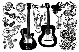 20%  manager guitar music tattoo idea